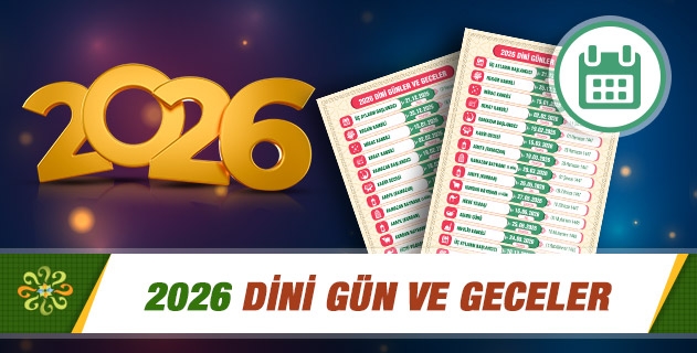 2026 Dini Gün ve Geceler