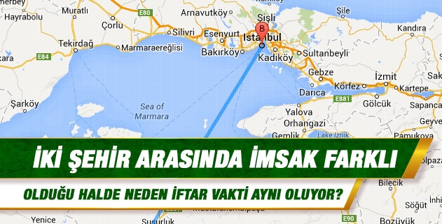 İki şehir arasında imsak farklı olduğu halde neden iftar vakti aynı oluyor? İki şehir arasında imsak farklı olduğu halde neden iftar vakti aynı oluyor?