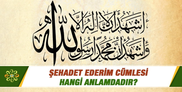 Şehadet ederim cümlesi hangi anlamdadır? Şehadet ederim cümlesi hangi anlamdadır?